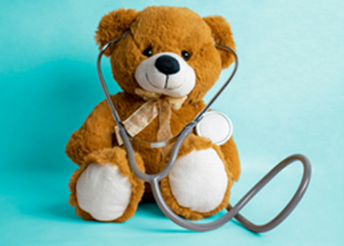 Stuffed Bear wearing a Stethoscope