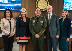 Placer County Sheriff Wayne Woo standing with Placer County Board of Supervisors