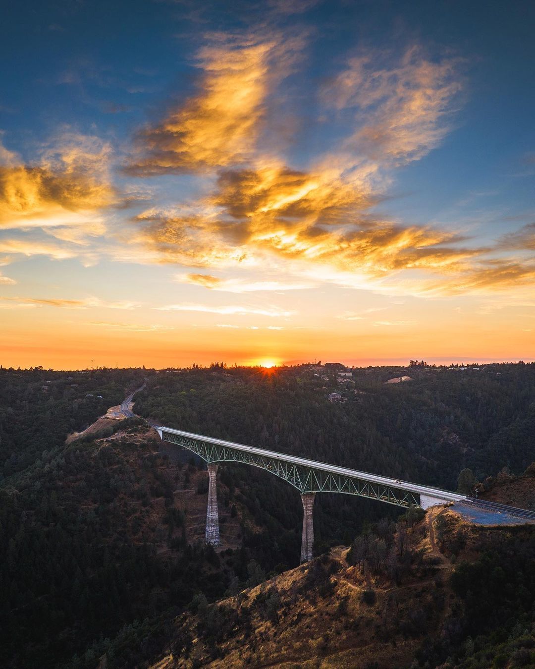 foresthill bridge sunset