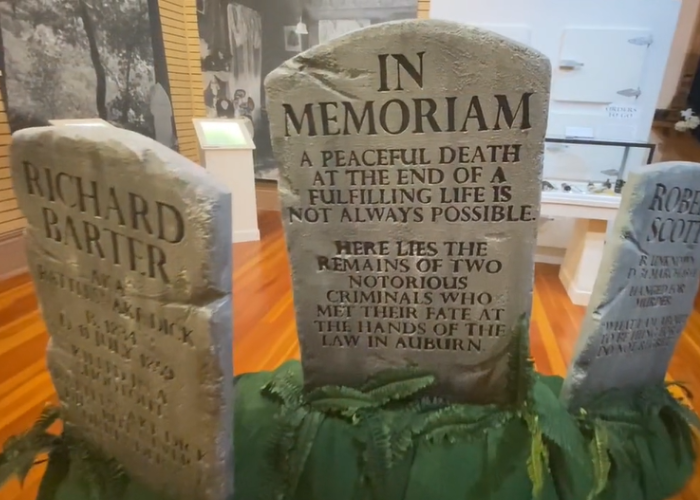 Fake headstones in Placer County museum