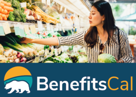 Woman looking picking out produce for Cal Benefits