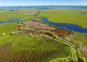Aerial photo of Ellis Ranch for land conservancy