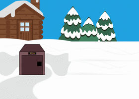 cute animation of a garbage truck, bear bin and a bear