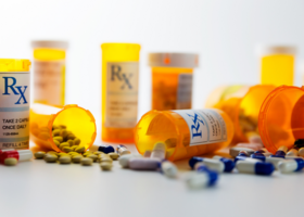 Collection of pills and pill bottles