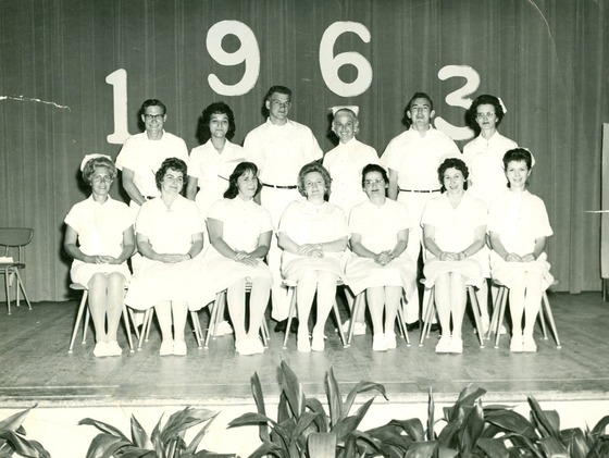Black and White photo of psychiatric technicians graduation day at DeWitt State Hospital in 1962