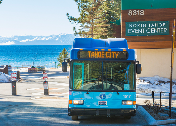 TART bus leaving the North Tahoe Event Center