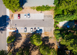 Aerial view of a Placer County parking lot