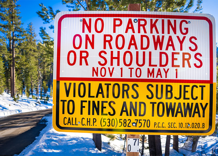 No parking sign in Tahoe