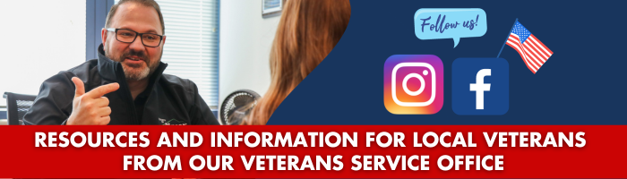 Follow us on social media! Resources and information for local veterans from our veterans service office
