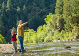 Father and daughter go fly fishing on the Bear River