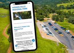 Website to register for Hidden Falls Regional Park parking permit reservations