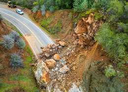 Rock and mud slide on Old Foresthill Road