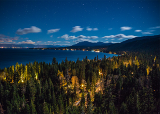 A night-time image from Eagle Rock in North Lake Tahoe