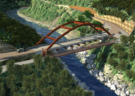 rendering of bridge over a river