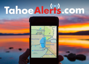 Tahoe Alerts image on a phone by Lake Tahoe.