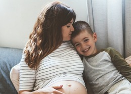 Pregnant woman and child