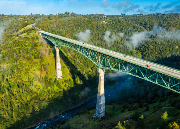 Aerial view of Foresthill Bridge