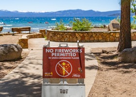 Photo of a sign that says no fireworks permitted