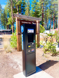 Pay station at Christmas Tree Parking Lot in Kings Beach