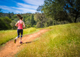 A runner at Hidden Falls Regional Park