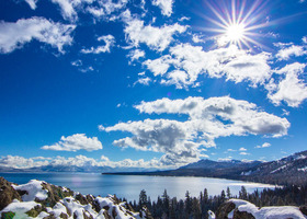 An image of Lake Tahoe during winter.