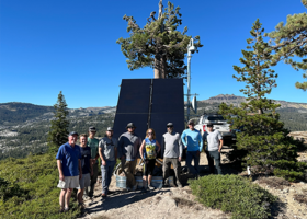 People on a hill in Tahoe