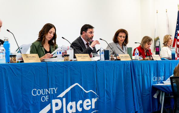 Board of Supervisors hear an item at a public meeting