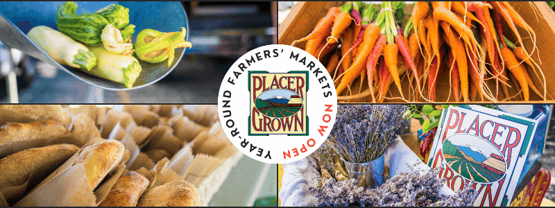 mages of bread, and produce with text reading year-round farmers’ markets now open