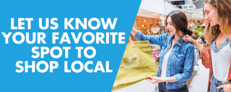 Three slides showcase shopping photos and the county’s Engage Placer webpage for the Shop Placer campaign.