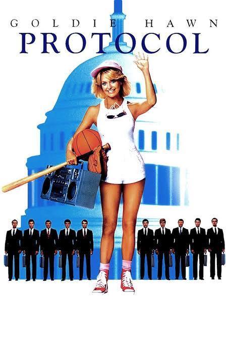 The 1984 Protocol movie poster featuring actress Goldie Hawn. 
