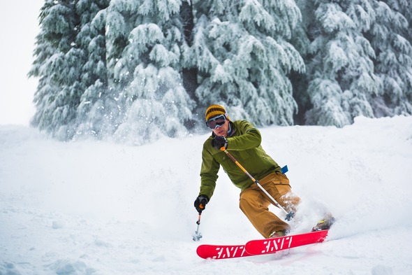 Image of man skiing in snowgear
