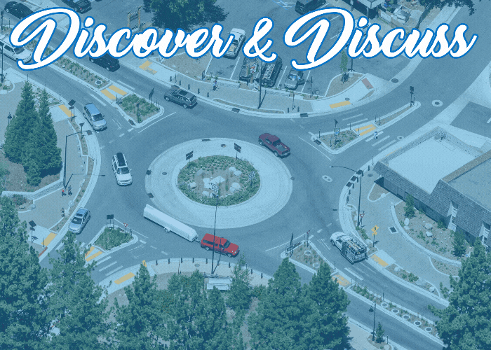 Three images of Kings Beach and past Discover & Discuss events with a save the date invite for April 30, 2025 