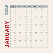 Jan. 2025 Calendar 
