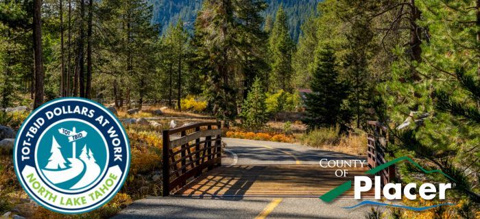 TOT-TBID Dollars at Work and Placer County logos on top of a trail image. 