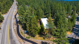 An aerial image of the Tahoe City North Shore Trail