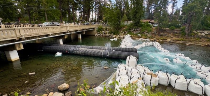 An image of the river re-route below Fanny Bridge in Tahoe City