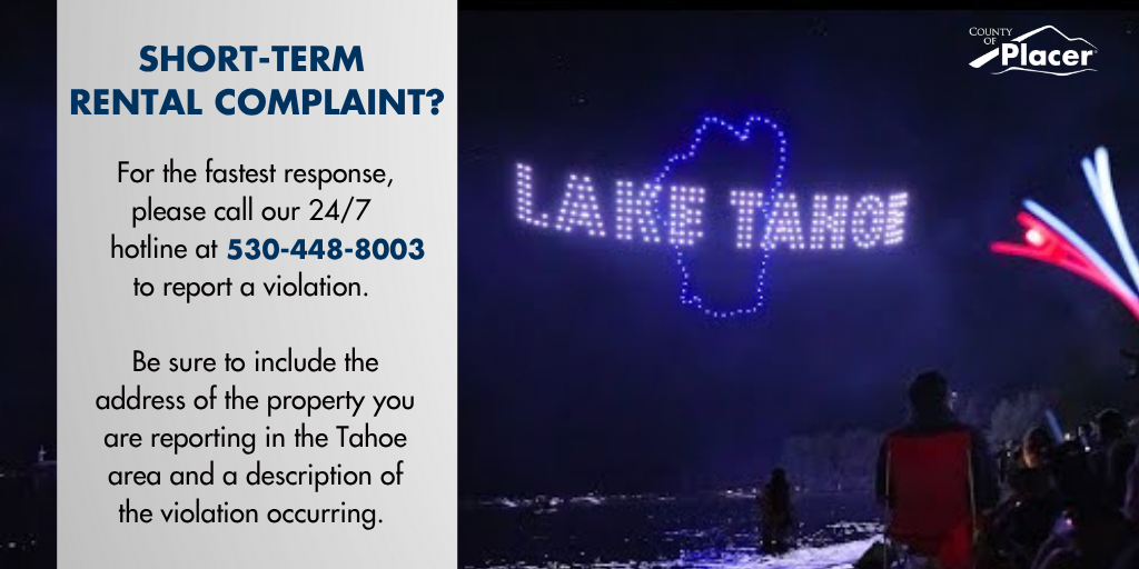 An image of a drone show for the Fourth of July with Short-term rental assistance text overlaid on the image.