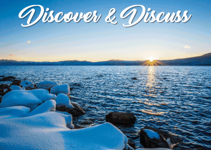 A gif of three photos of Kings Beach and text: Discover and Discuss Community Event Nov. 5, 2025. Click for details.