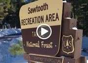 A brown and yellow Tahoe National Forest sign at the entrance of the county's recent Lower Sawtooth Trailhead project.