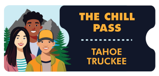 Graphic illustration of teens with text: Chill Pass Truckee Tahoe