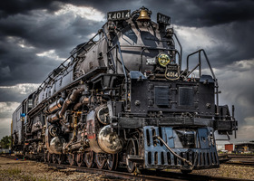 An artistic image of the Big Boy locomotive