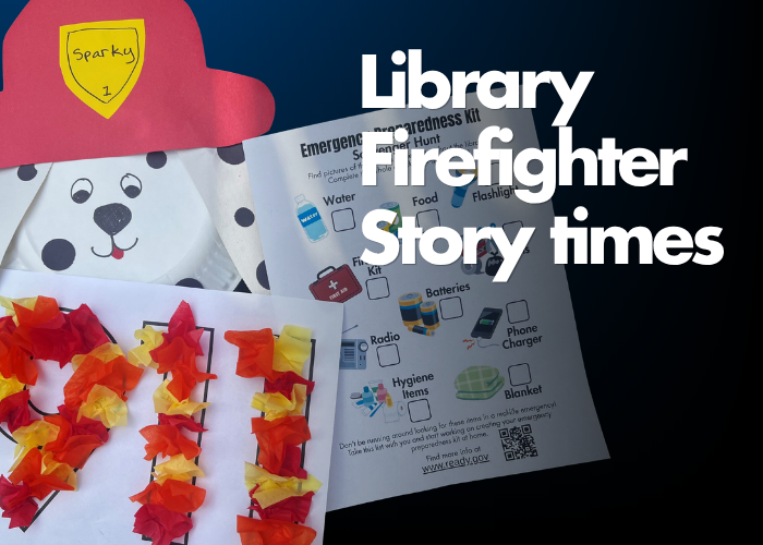 Children's artwork - library firefighter story time