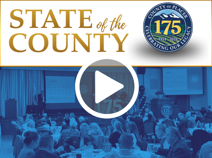 State of the County, the 175 anniversary logo and a blue photo of the crowd and stage at the 2026 State of the County address in Lincoln.