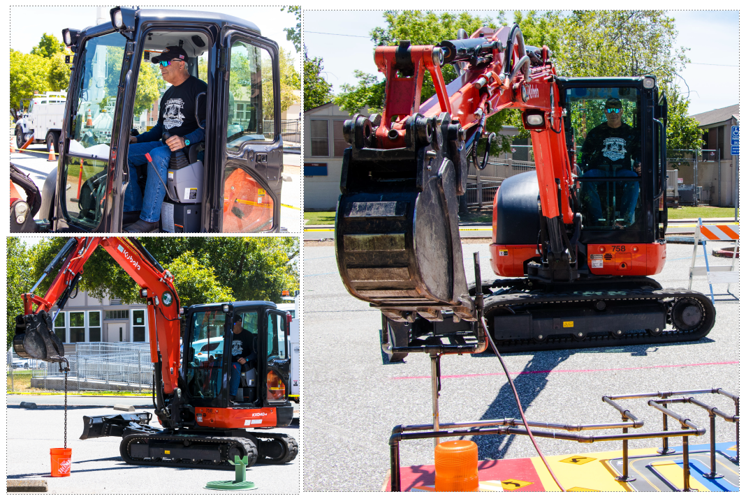 Supervisor Anthony DeMattei operating the DPW excavator