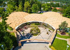 An aerial view of the Placer County domes, where county executive offices are housed