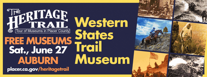 Rotation of historic images in a collage. Text reads: The Heritage Trail: Free Museums, Saturday, June 27, Auburn