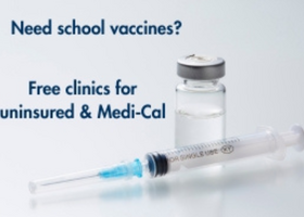 School vaccine photo with syringe and medication bottle