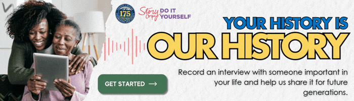 Banner of younger woman and an older woman sharing a moment together, encouraging capturing family stories digitally for placer 175 x StoryCorps.