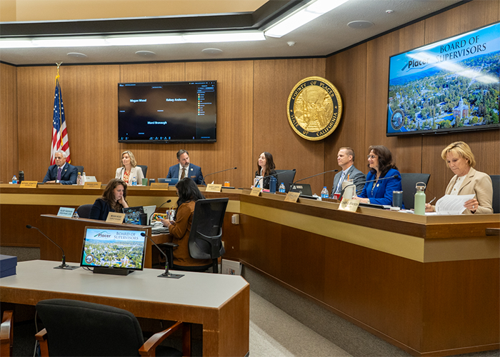 The Placer County Board of Supervisors and CEO Daniel Chatigny in the Auburn Domes.