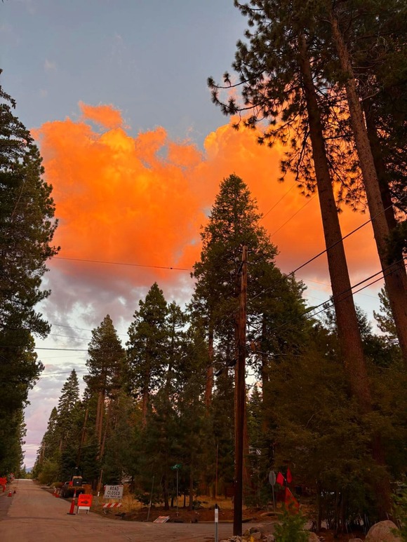 An orange sky in the Tahoma sunset